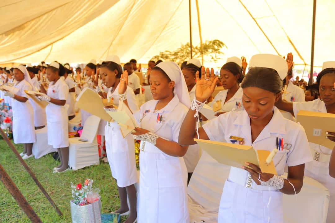 Graduates throwing caps